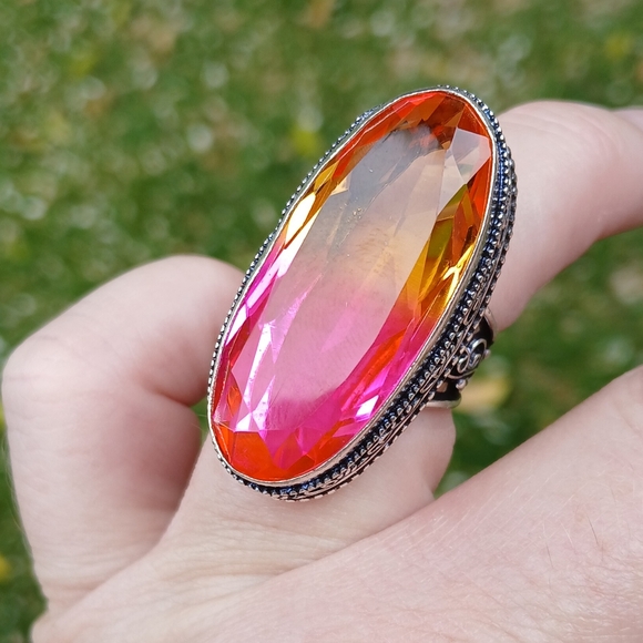 New Oversized Ametrine 925 Silver Ring. - Picture 3 of 14